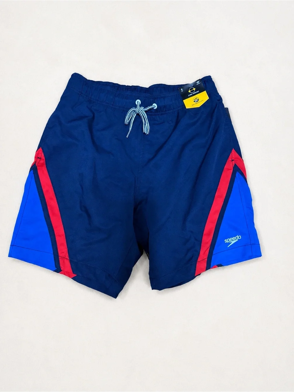 NWT Speedo Men’s Swim Trunks Size S Blue Red UPF 50+ 18” Board Shorts‎